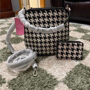 Kate Spade ♠️ Houndstooth Crossbody w/ Wallet Set